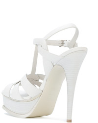 Женские белые босоножки от Saint Laurent