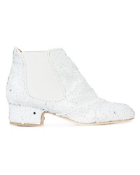 Белые ботильоны с пайетками от Laurence Dacade