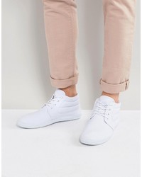 Белые ботинки дезерты из плотной ткани