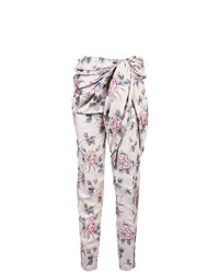 Женские белые брюки-галифе с цветочным принтом от Y/Project