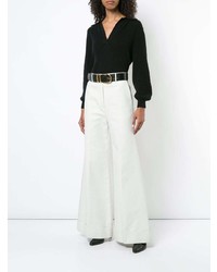 Белые брюки-клеш от Khaite