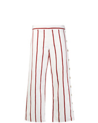 Белые брюки-кюлоты в вертикальную полоску от MiH Jeans