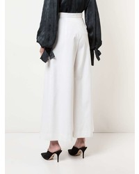 Белые брюки-кюлоты со складками от Rosetta Getty