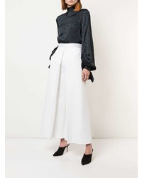 Белые брюки-кюлоты со складками от Rosetta Getty