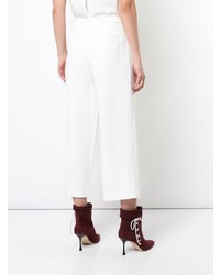 Белые брюки-кюлоты со складками от Adam Lippes