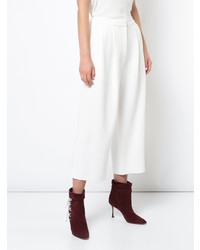Белые брюки-кюлоты со складками от Adam Lippes