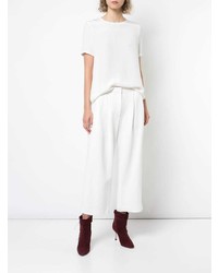 Белые брюки-кюлоты со складками от Adam Lippes