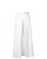 Белые брюки-кюлоты со складками от Rosetta Getty