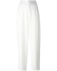 Женские белые брюки с вышивкой от Chloé