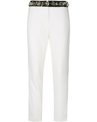 Женские белые брюки с украшением от MSGM