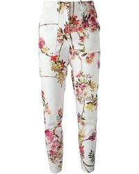 Белые брюки с цветочным принтом
