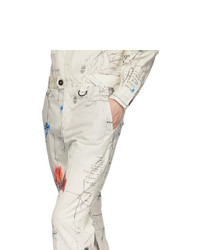 Белые брюки чинос с принтом от Isabel Benenato