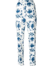 Белые брюки чинос с цветочным принтом от Alexander McQueen