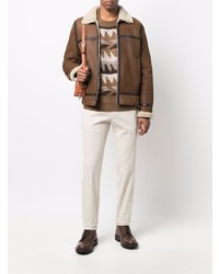 Белые брюки чинос от Briglia 1949