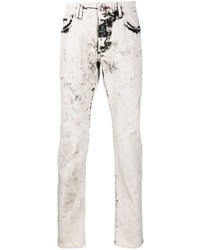 Мужские белые вареные джинсы от Philipp Plein
