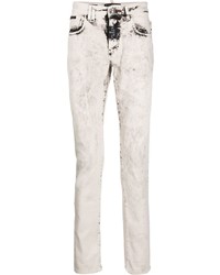 Мужские белые вареные джинсы от Philipp Plein