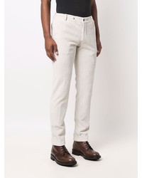 Белые вельветовые брюки чинос от Dell'oglio