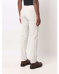 Белые вельветовые брюки чинос от Dell'oglio