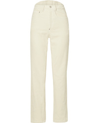 Белые вельветовые классические брюки