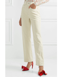 Женские белые вельветовые классические брюки от PushBUTTON