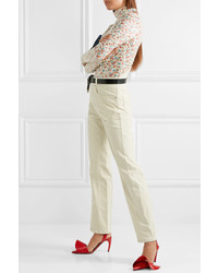 Женские белые вельветовые классические брюки от PushBUTTON