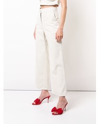 Белые вельветовые широкие брюки от Rachel Comey