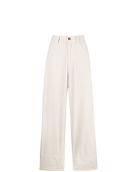 Белые вельветовые широкие брюки от Sofie D'hoore