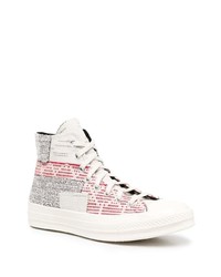 Мужские белые высокие кеды из плотной ткани с принтом от Converse