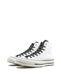 Мужские белые высокие кеды из плотной ткани от Converse