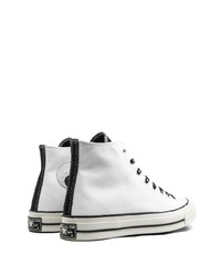 Мужские белые высокие кеды из плотной ткани от Converse