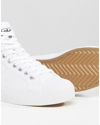 Женские белые высокие кеды из плотной ткани от Gola