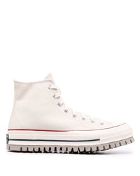 Мужские белые высокие кеды из плотной ткани от Converse