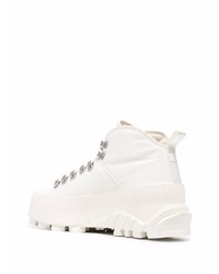 Мужские белые высокие кеды из плотной ткани от Roa