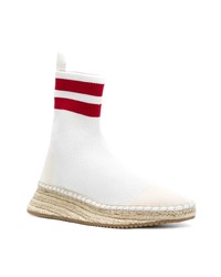 Женские белые высокие кеды из плотной ткани от Alexander Wang