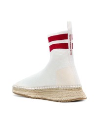 Женские белые высокие кеды из плотной ткани от Alexander Wang