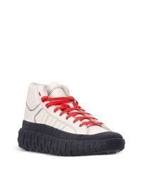 Мужские белые высокие кеды из плотной ткани от Y-3