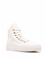 Мужские белые высокие кеды из плотной ткани от Uma Wang