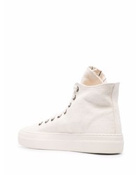 Мужские белые высокие кеды из плотной ткани от Uma Wang