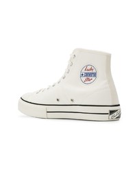 Мужские белые высокие кеды из плотной ткани от Converse