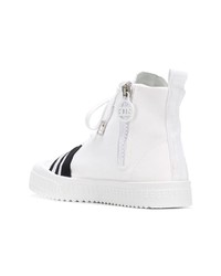 Мужские белые высокие кеды из плотной ткани от Gcds