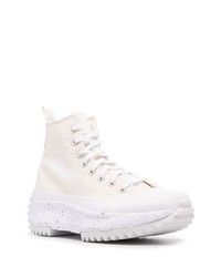 Мужские белые высокие кеды из плотной ткани от Converse