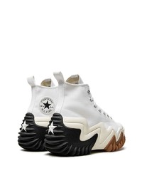 Мужские белые высокие кеды из плотной ткани от Converse