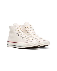 Мужские белые высокие кеды из плотной ткани от Converse