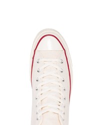 Мужские белые высокие кеды из плотной ткани от Converse