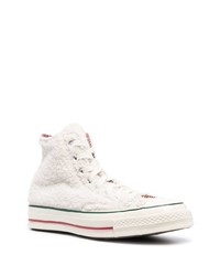 Мужские белые высокие кеды из плотной ткани от Converse