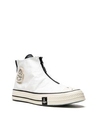 Мужские белые высокие кеды из плотной ткани от Converse