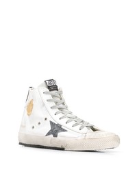 Мужские белые высокие кеды со звездами от Golden Goose