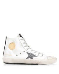 Мужские белые высокие кеды со звездами от Golden Goose