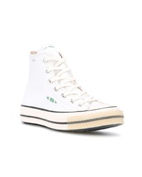 Мужские белые высокие кеды от Converse