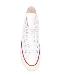 Мужские белые высокие кеды от Converse